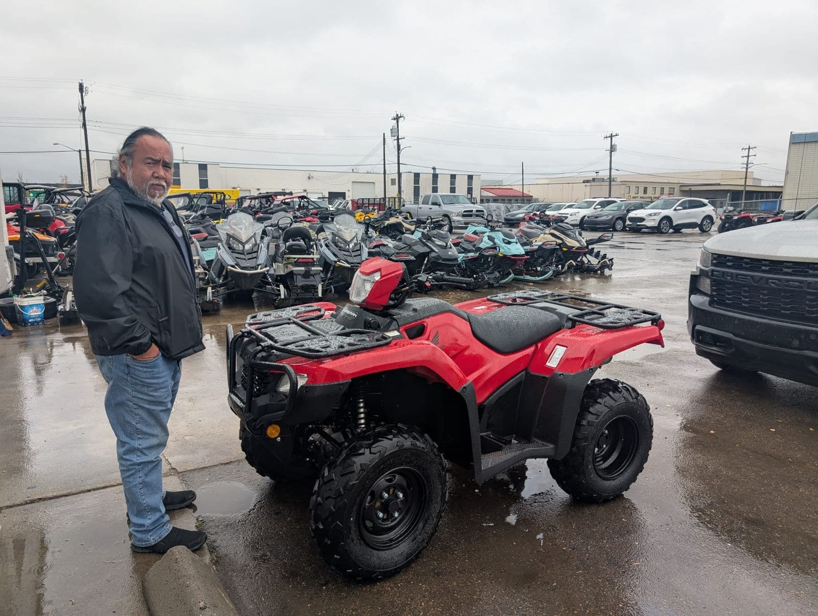 Customer with a Honda ATV